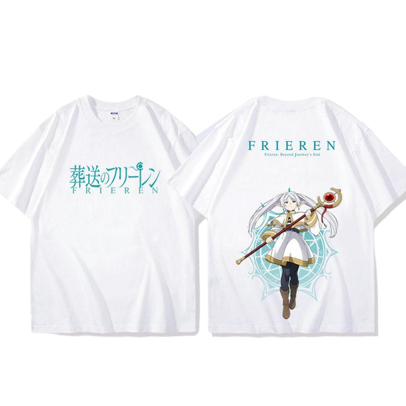 Camiseta Retrô Estética Frieren , Estampa Gráfica Anime Beyond Journey's End , Y2K Harajuku Ov