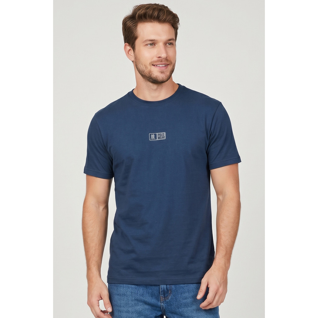 Camiseta Masculina Leve e Confortável Polo Wear Azul Escuro