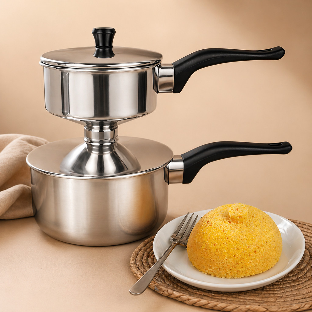 Cuscuzeira Individual Nordestina Tetinha A Vapor Em Aço Inox