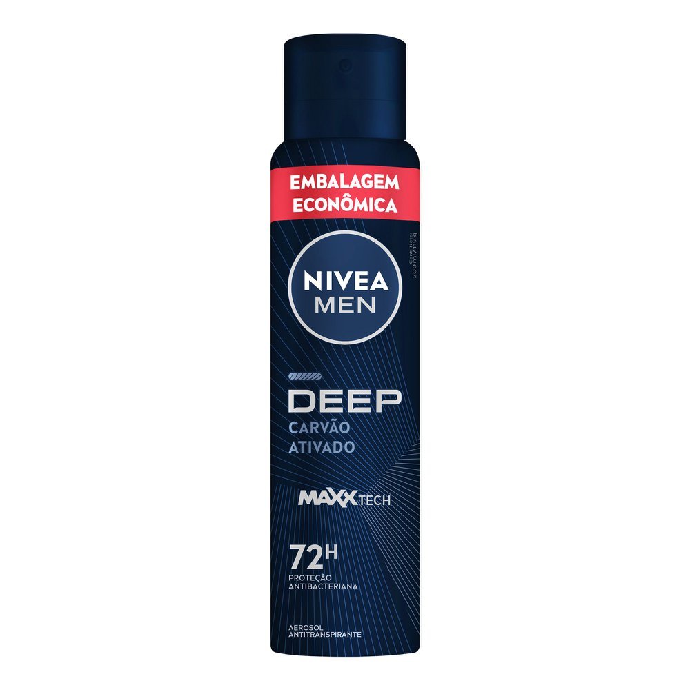 Desodorante Aerossol Antitranspirante Deep Maxxtech Carvão Ativado Nivea Men 200ml