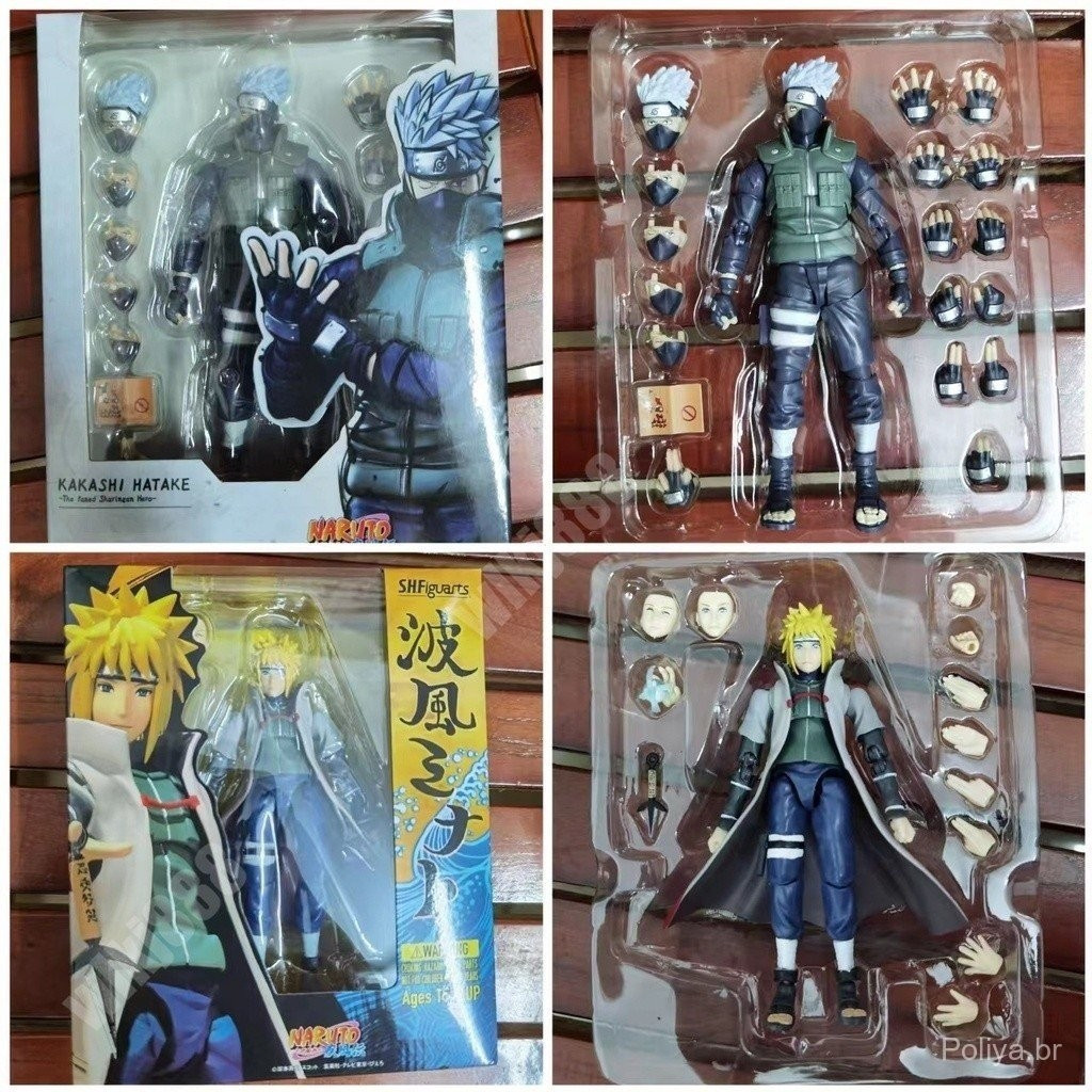 Figura de Brinquedo Articulada SHF Naruto Itachi Kakashi com Rosto Mutável, Figura Articulada de Anime e Quadrinhos IZD9