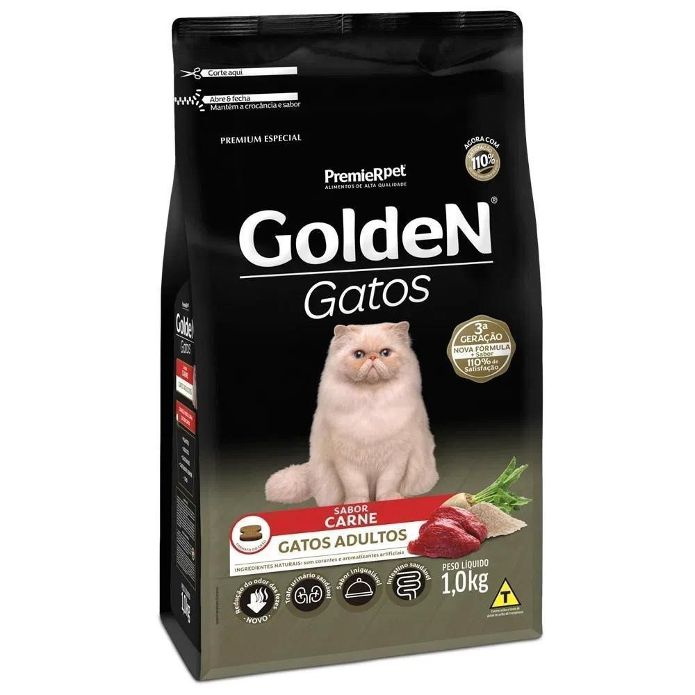 Ração para Gatos Adultos Golden Sabor Carne 3kg