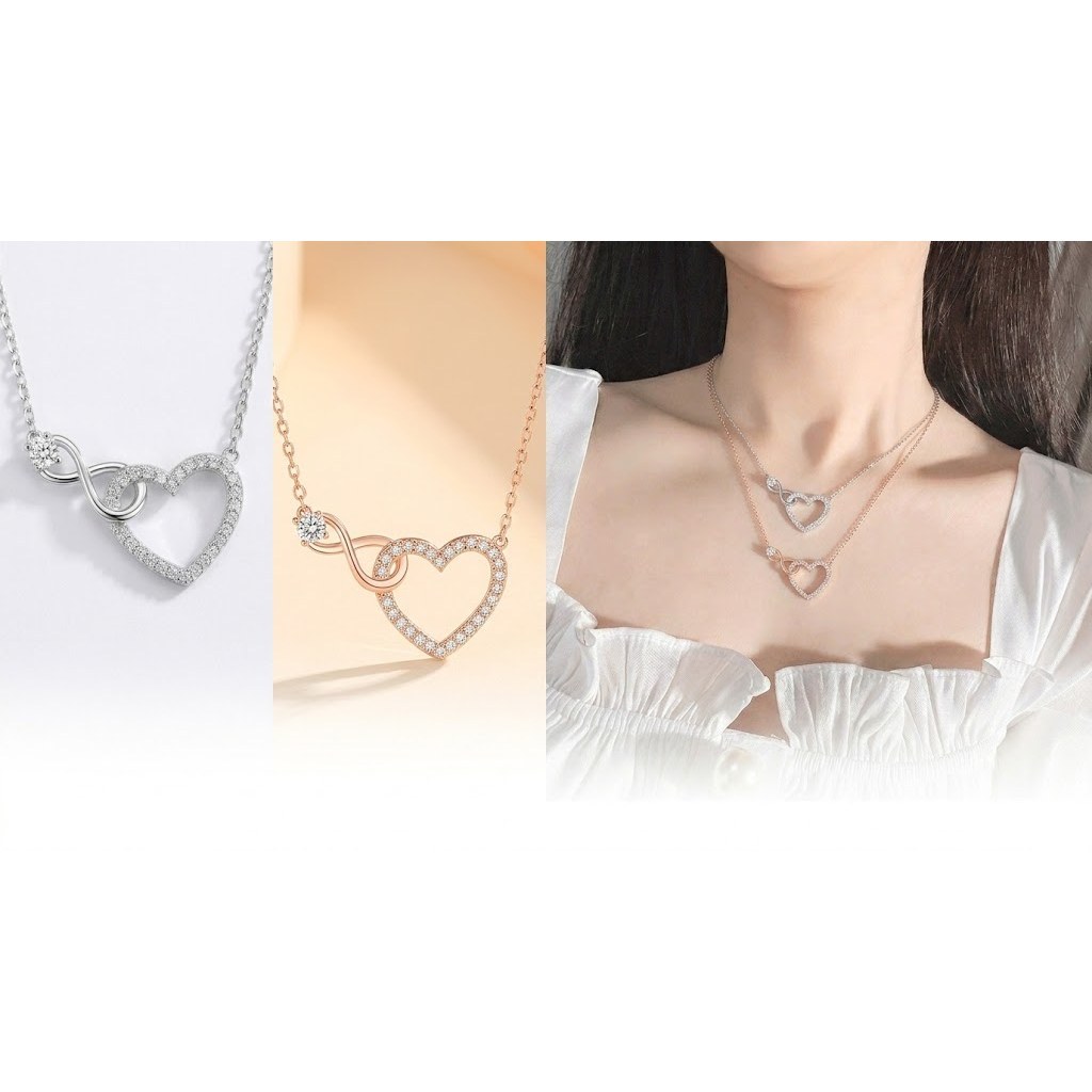 Colar Feminino Coração Banho a Ouro Prata Cravejado Zircônia cor:ouro