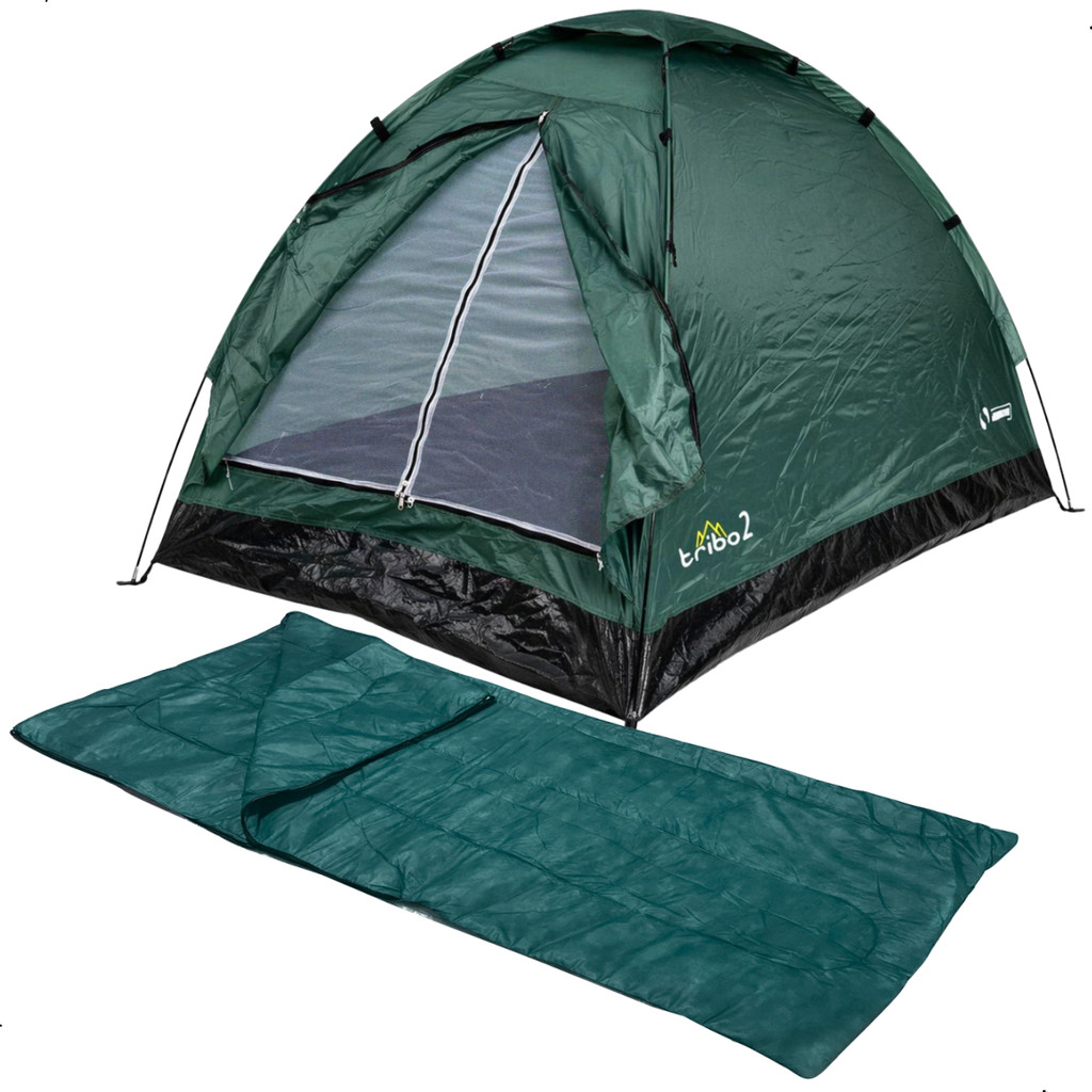Kit Barraca Acampamento Panda 2 Pessoas + Saco De Dormir Solteiro