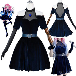 Anime Palcomix alienígena Cosplay traje saia de veludo uniforme feminino traje de festa de Halloween JEXV