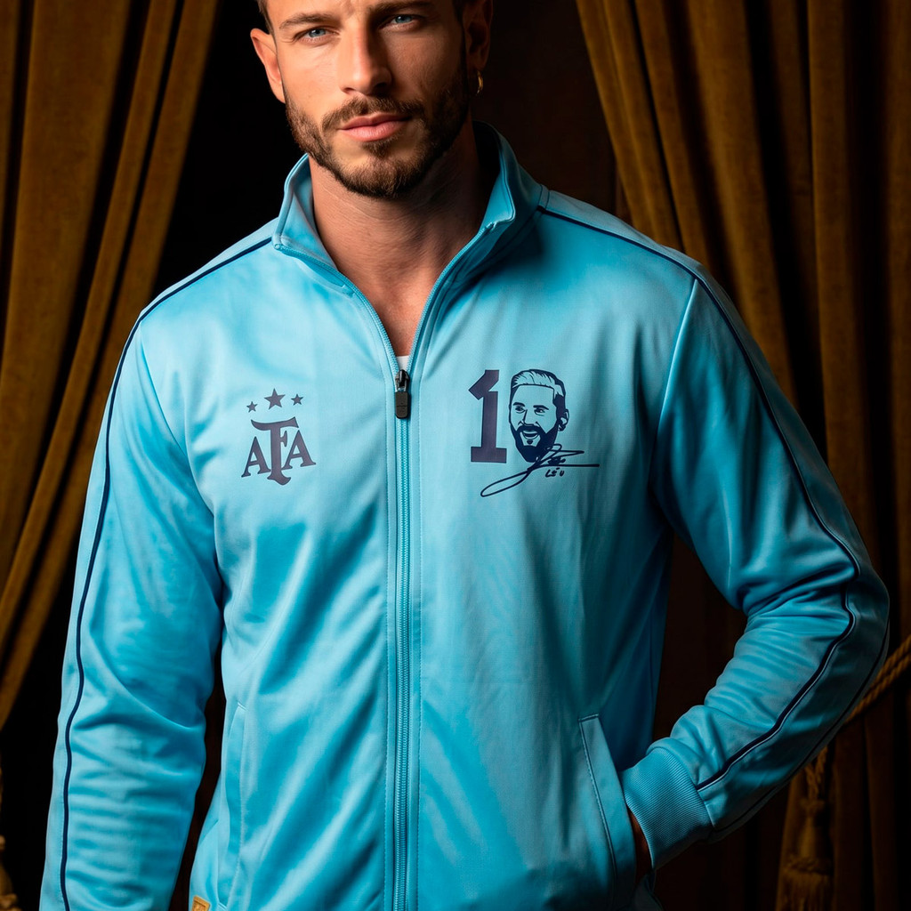 Jaqueta Argentina Messi Azul Celeste Masculina Oficial