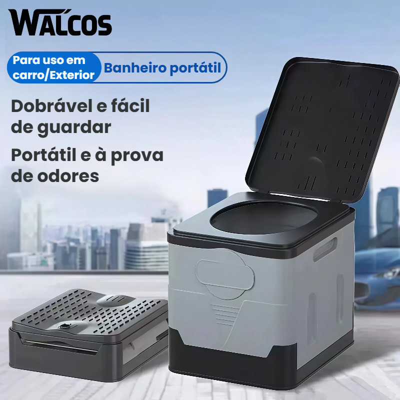 WALCOS Vaso Sanitário Portátil 20L Banheiro Químico para Camping Viagem