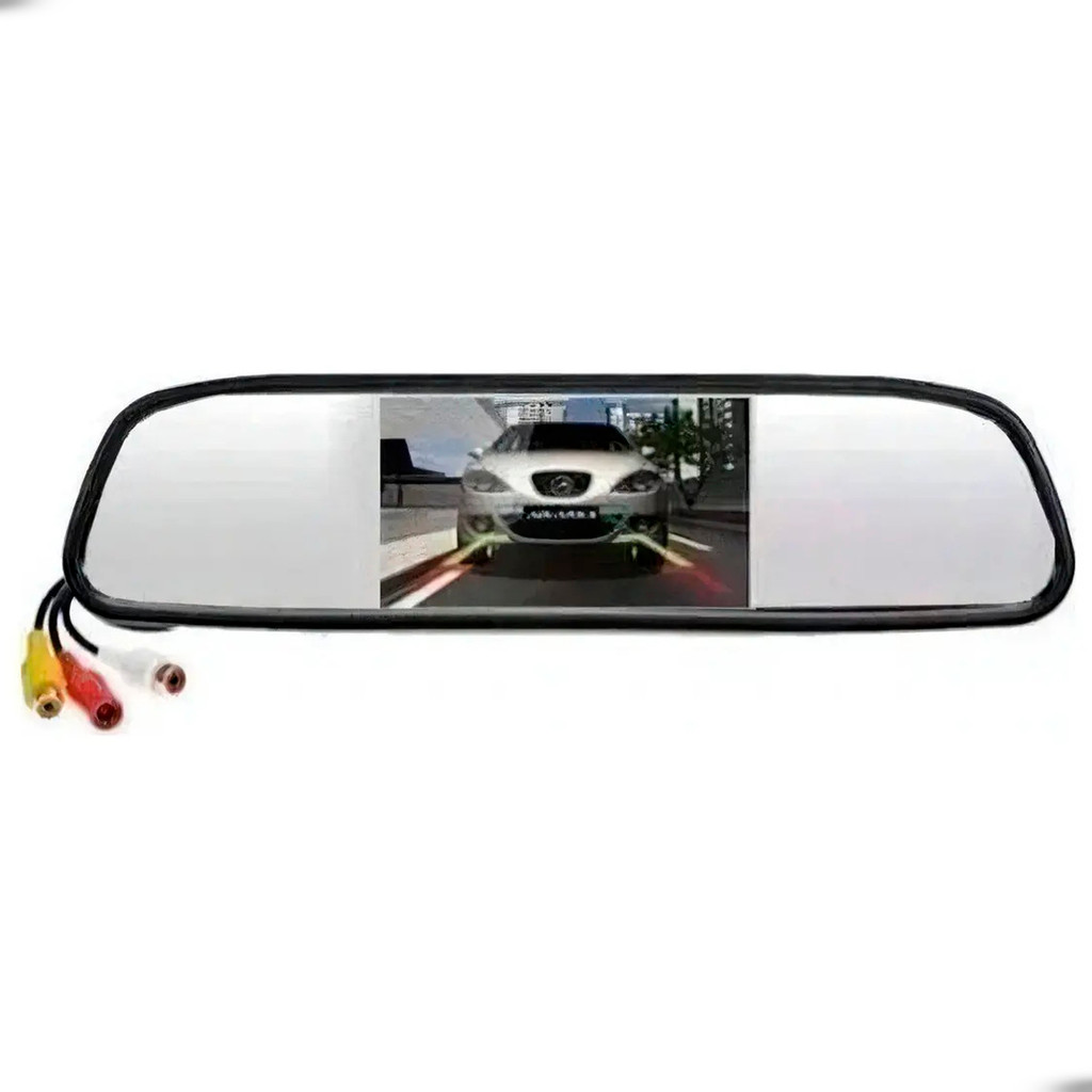 Espelho Retrovisor Monitor LCD Automotivo Auxilia Estacionamento Compatível com Câmera de Ré