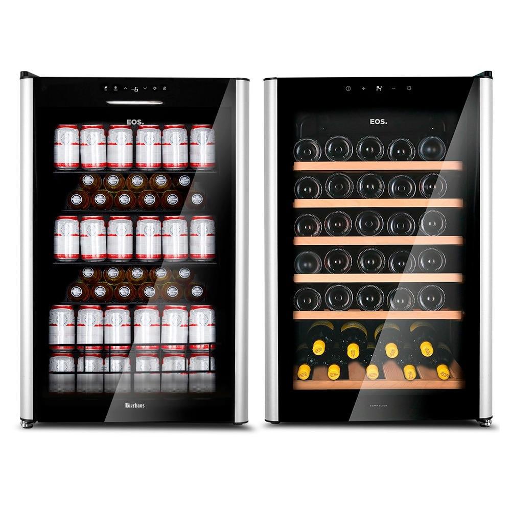 Imagem Kit EOS: Cervejeira EOS Bierhaus 115L Frost Free Compressor ECE131 220V + Adega Climatizada 49 Garrafas EOS com Pai...