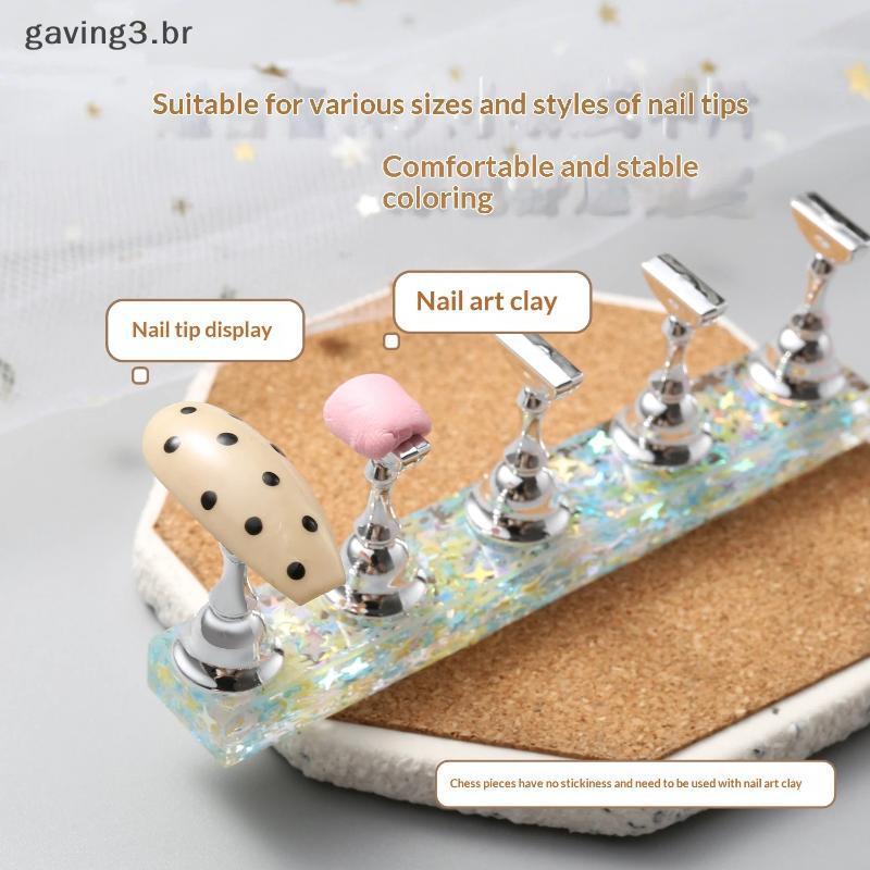 [GAVBR] 1 Conjunto De Lantejoulas De Coração Iridescente Suporte Magnético Para Unhas Pontas Falsas Prática De Exibição 
