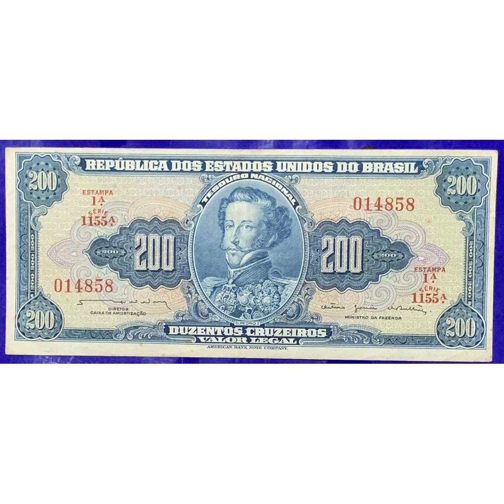 Cédula 200 Cruzeiros Antigas Coleção