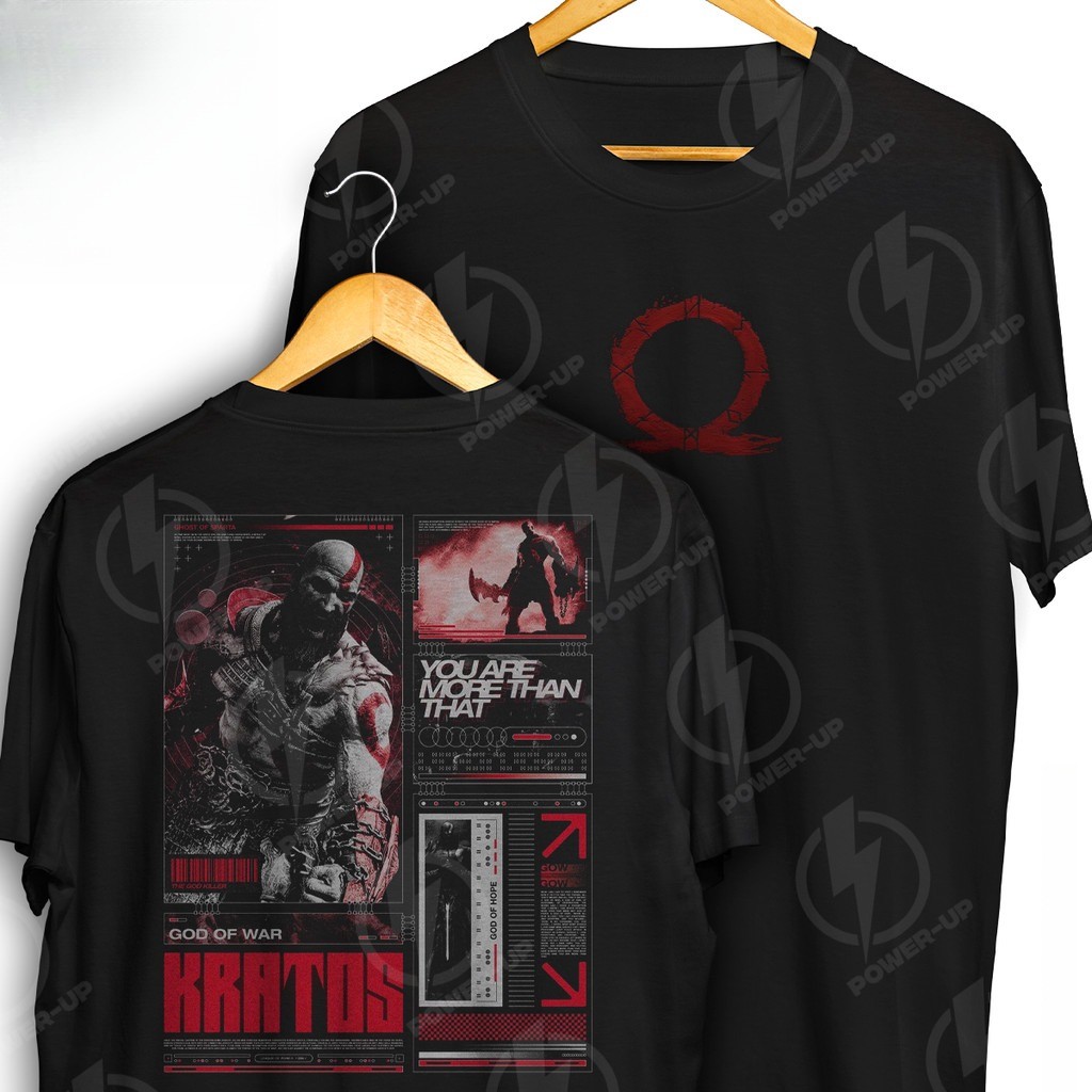 [Camiseta Vintage Masculina Algodão]HYP Camiseta God Of War Kratos Ghost Of Sparta Playstation Frente E Verso Blusa Cami