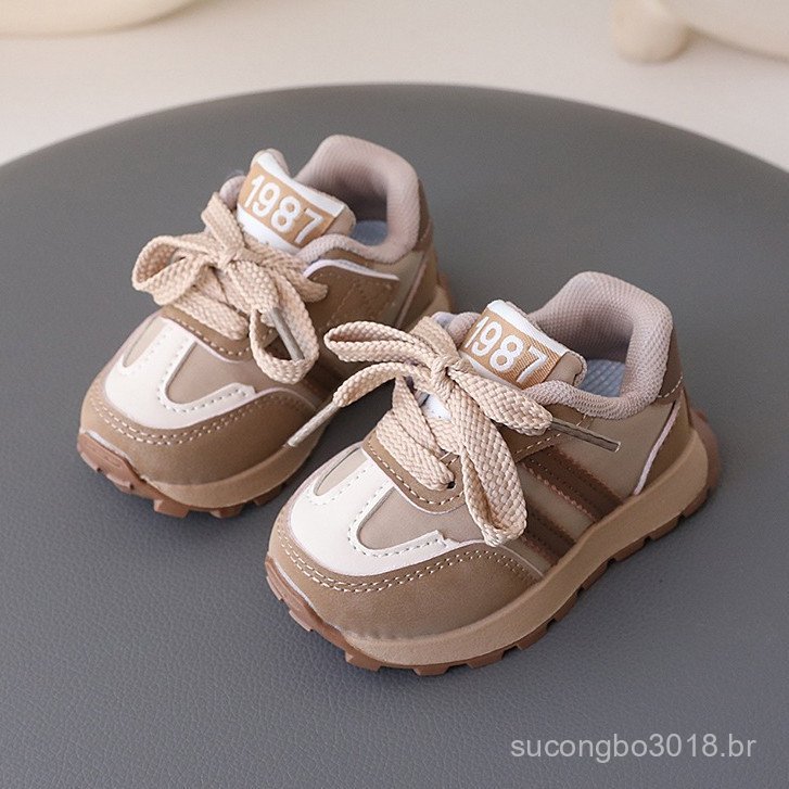Tênis infantil 0-8 anos de bebê Calçados infantis Menino Menina Sapatos casuais Leve e macio