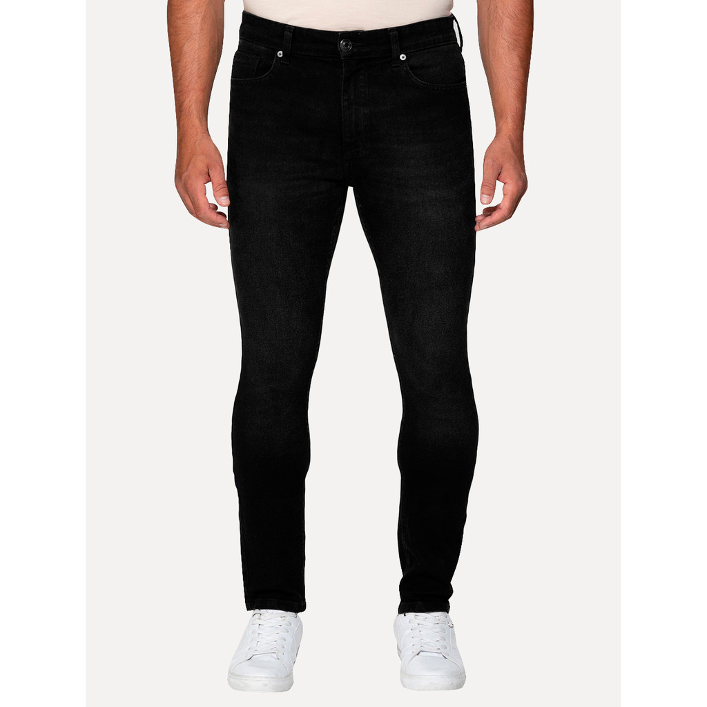 Calça Guess Original Jeans Masculina Skinny Jet Black Tag Preta