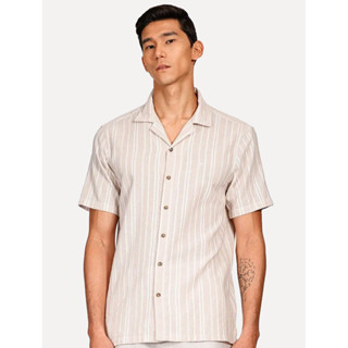 Camisa Aramis Masculina Manga Curta Regular Bowling Eco Maquineta Listrada Cáqui em Oferta na Shopee