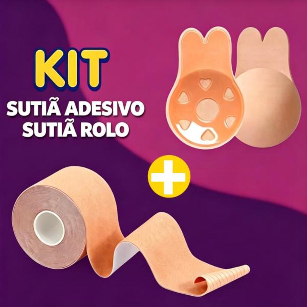 Kit 2 Conjunto para levantar o peito 1 Sutiã Rolo Adesivo + 1 par Sutiã Adesivo Pushup