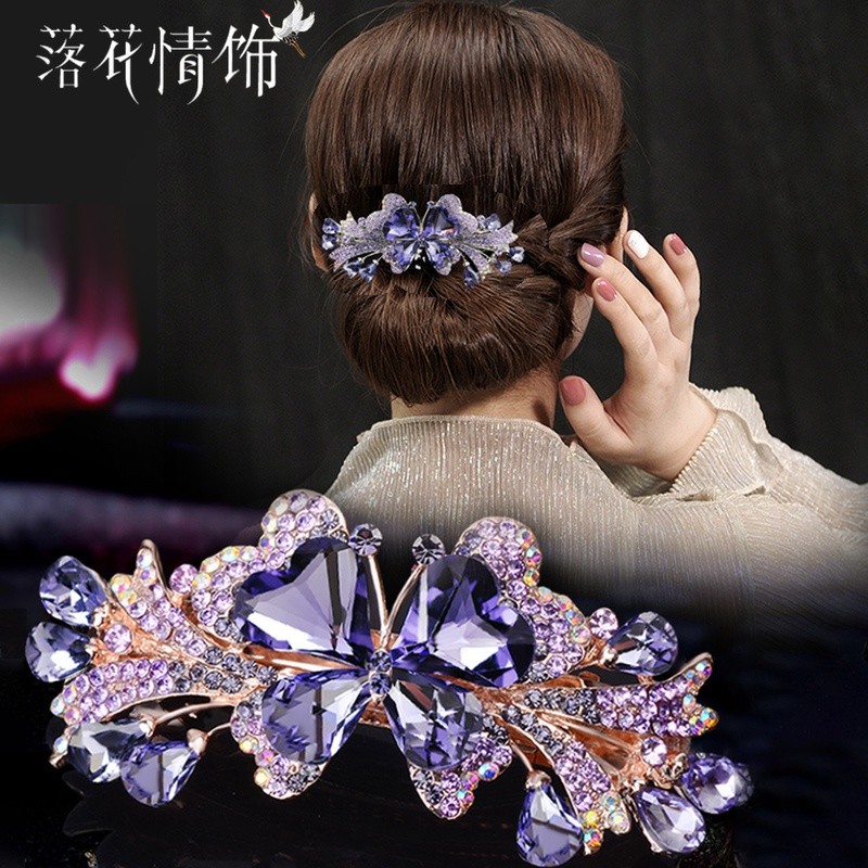 Grampo de cabelo coreia tamanho grande strass Hairpin Headdress primavera clipe de cabelo volta cabeça rabo de cavalo cl