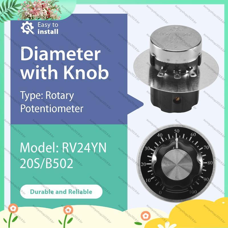 [Bestseller S] Potenciômetro Rotativo De Carbono Cônico Com Diâmetro Botão , RV24YN 20S B502 5K Ohm