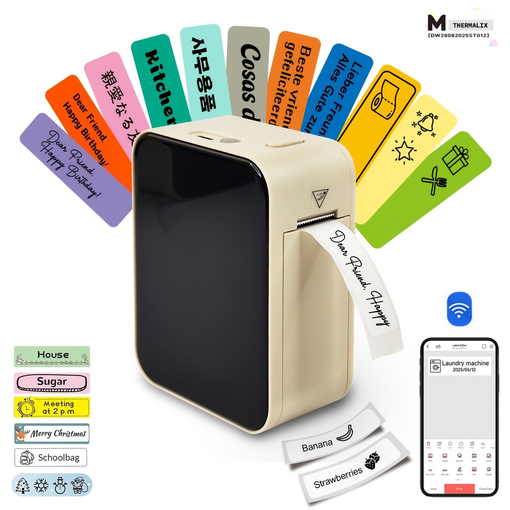 Impressora de Etiquetas Mini Marklife P15 Atualizada, Impressora de Etiquetas Térmica Portátil Sem Fio, Impressora de Ad