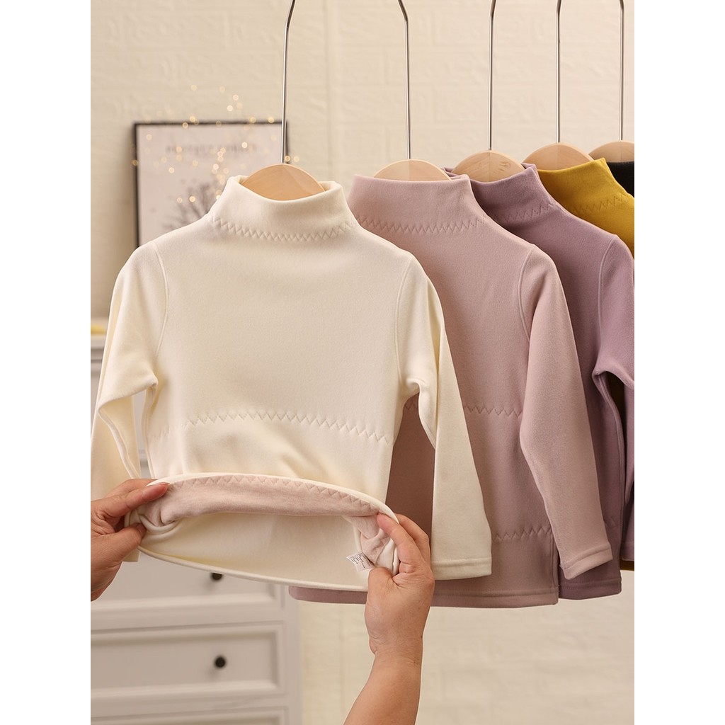 Bebê de estimação crianças gola alta média camisa de fundo térmico topo meninos meninas bebê manga comprida proteção da 