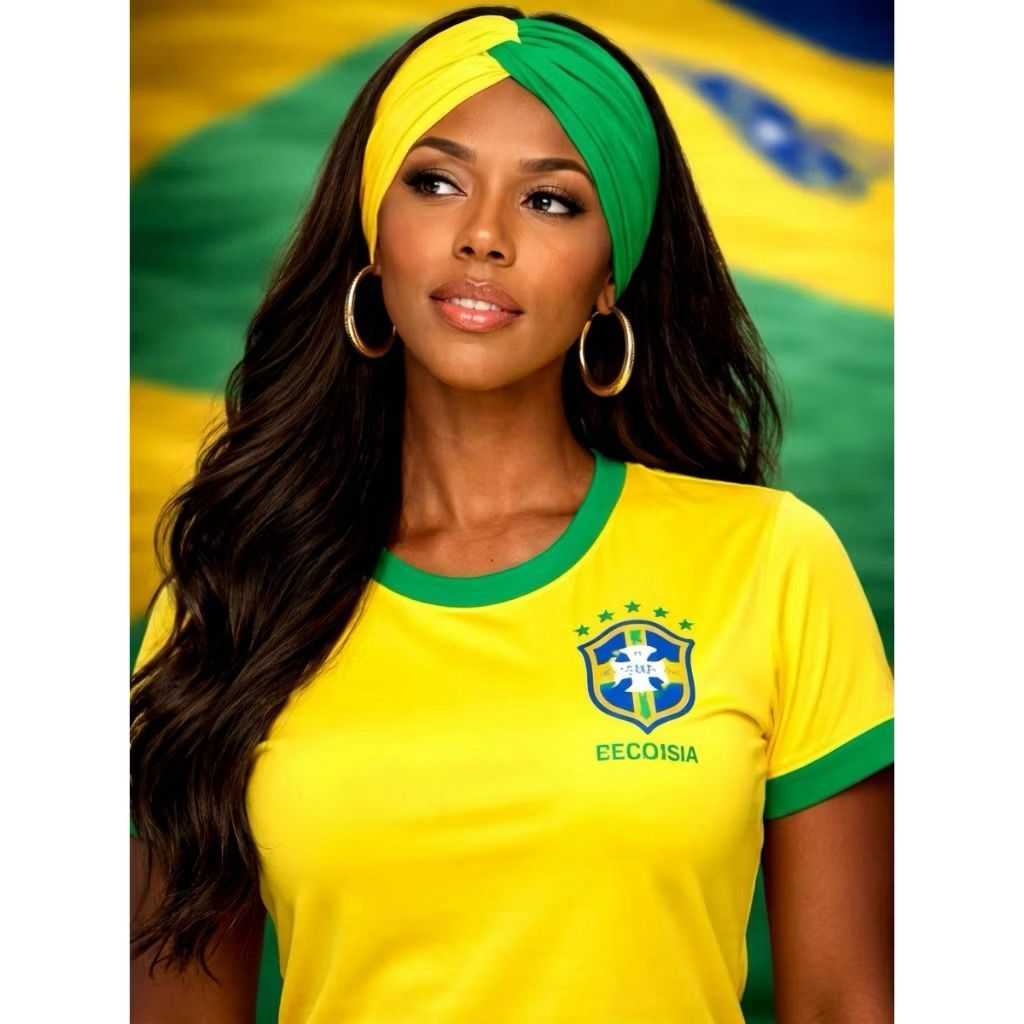 Turbante Faixa de Cabelo Brasil Seleção Brasileira Esportes Exclusivo