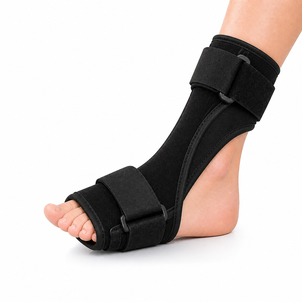 Órtese para Pé Caído e Tornozelo Ajustável | Tala Tratamento Fascite Plantar Fisioterapia Esporão de Calcanhar