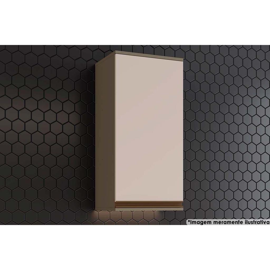 Armário Aéreo p/ Cozinha Connect c/1 Porta 40x83cm Duna/Cristal - Henn