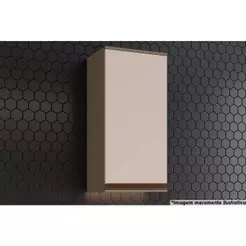 Armário Aéreo p/ Cozinha Connect c/1 Porta 40x83cm Duna/Cristal - Henn
