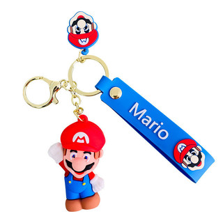 Bonito criativo dos desenhos animados Super Mario na moda carro chaveiro mochila pingente par requintado casal pequenos