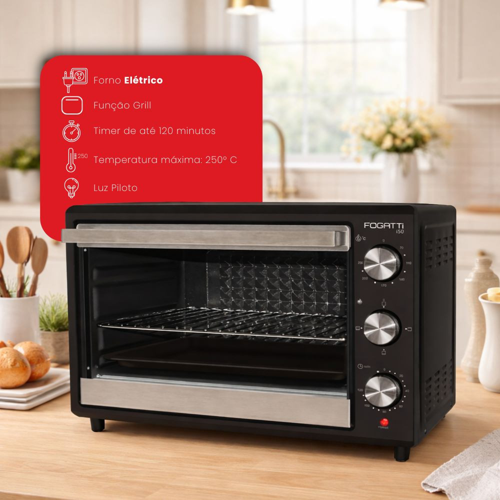 Forno Elétrico de Bancada 50 Litros Fogatti Black i50 · foto 2