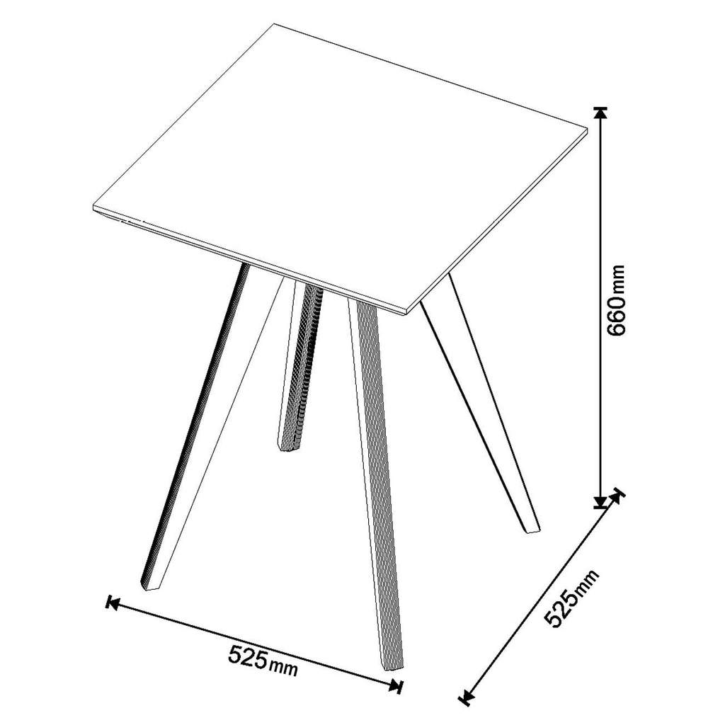 Mesa Apoio Lateral de Sofá Classic Para Sala Quadrada Pés de Madeira Off White - Imcal Móveis — imagem 2 de 2