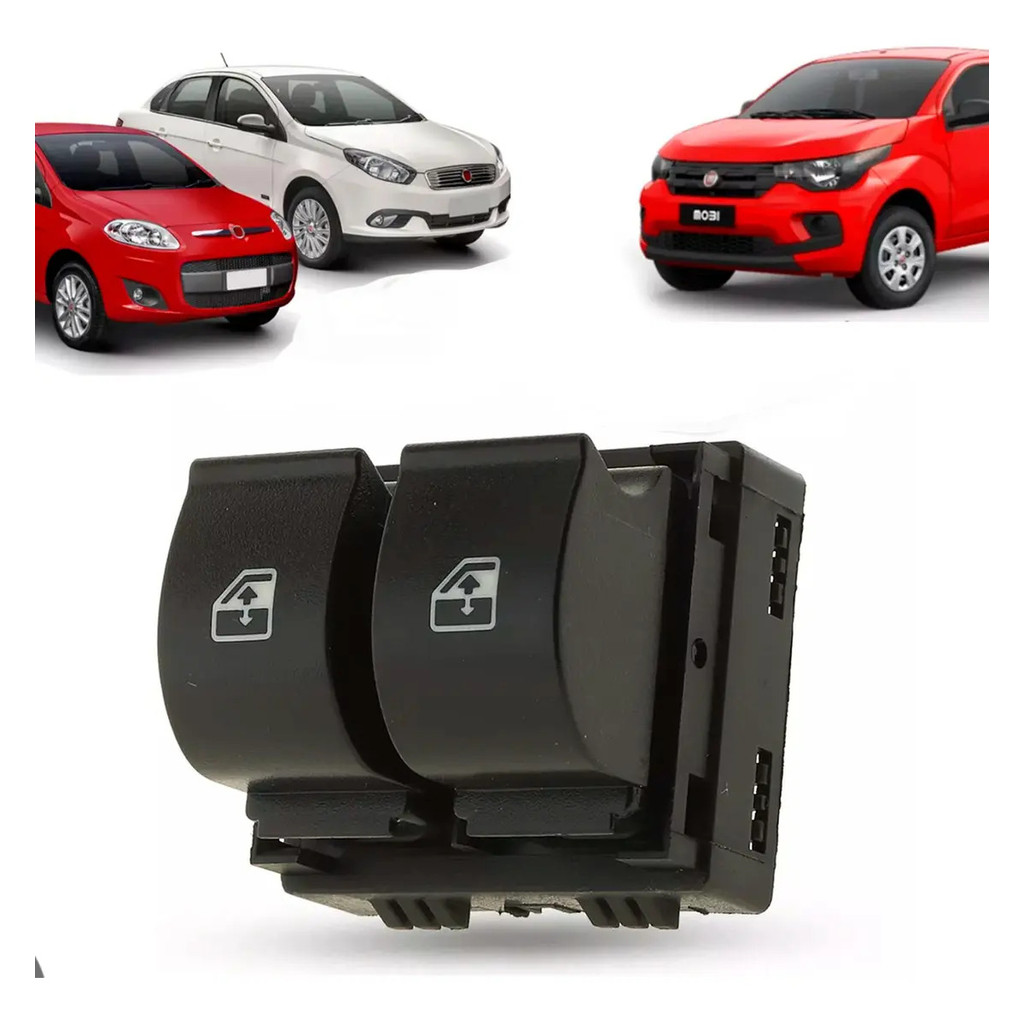 Interruptor Plug Vidro Eletrico Novo Uno Mobi Punto Duplo