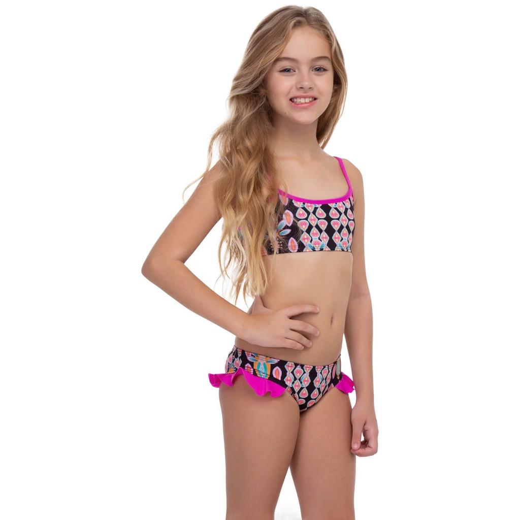 Imagem Biquíni Top e Calcinha Com Babado Infantil Boho