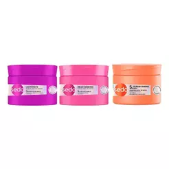 Kit 3 Máscaras de Tratamento Seda Niina Secrets Colágeno + Brilho Cerâmidas + Liso Perfeito 300g cada