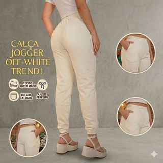 Calça Pantalona Feminina Cintura Alta no moletom  Calça Wide Leg Moletom Feminina calça feminina larga