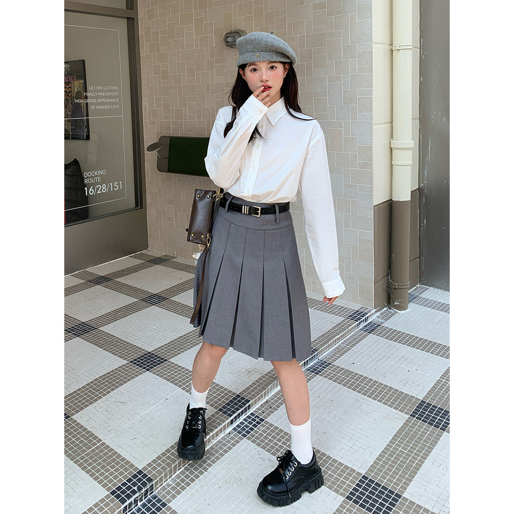 Original jk uniforme saia plissada feminino terno saia cinza verão novo estilo saia curta tóquio anos de idade jk