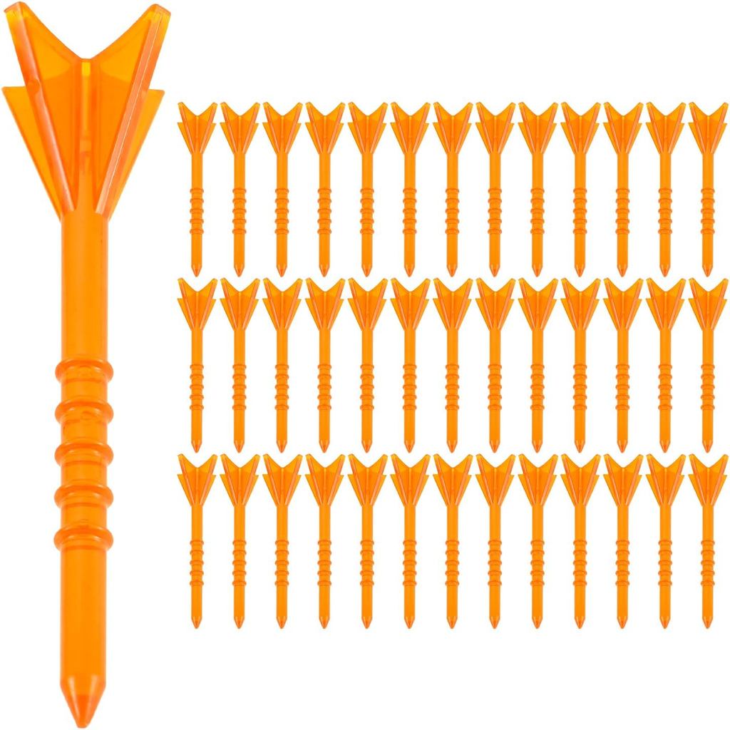 MUXSAM 40 Peças de Tees de Golfe 3 1/4 Polegadas (83mm), Tees de Golfe de Plástico com 4 Pontas para Estabilidade, Tees 