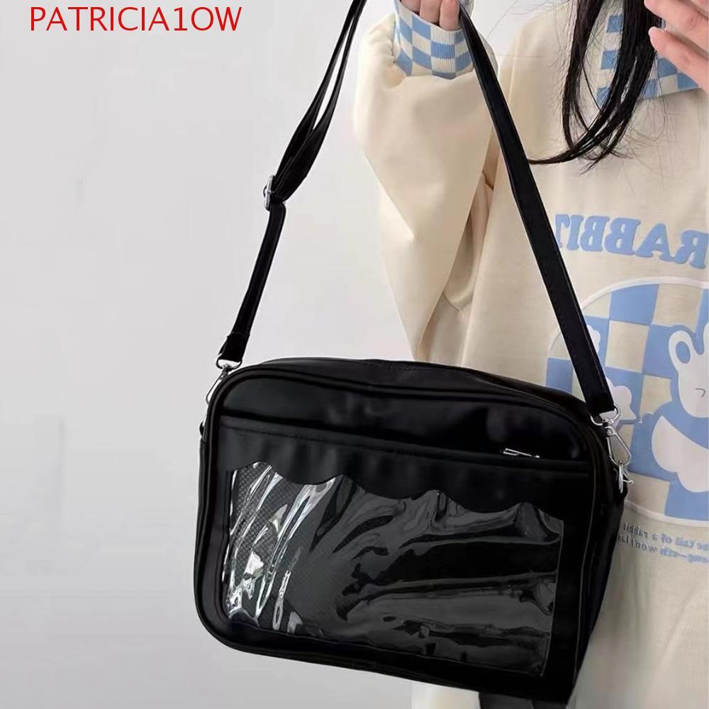 PATRICIA1OW Bolsa De Ombro Uniforme JK , Ita Transparente De PU De Grande Capacidade Crossbody De PVC Com Zíper