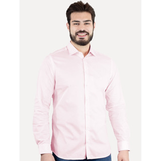 Camisa Dudalina Masculina Milano Tricoline Lisa Stretch Rosa Claro em Oferta na Shopee