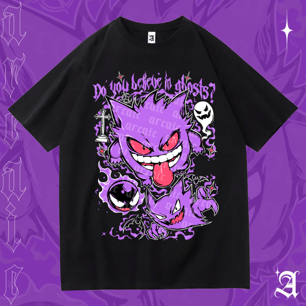 Camisa Básica Camiseta Gengar Godzilla Belivie In Ghosts Anime Teen Algodão - Arcaic