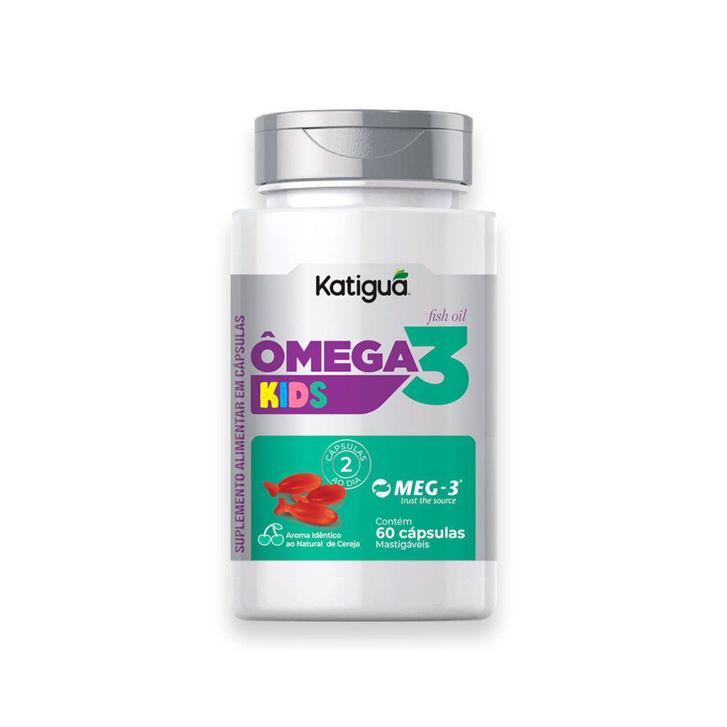 Ômega 3 Kids Peixinhos Mastigável Sabor Cereja 60 Cápsulas Katiguá
