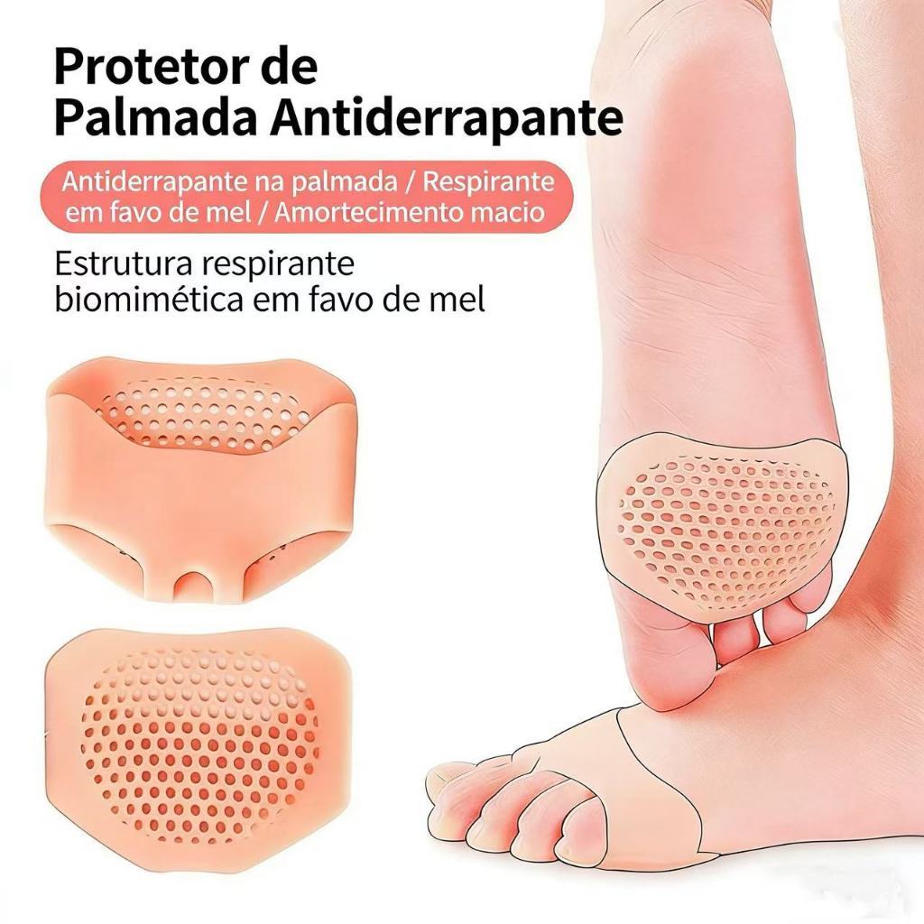 Kit 4 Par Palmilha e Meia Ortopédica Gel Silicone Esporão Macio Confortavel Promoção