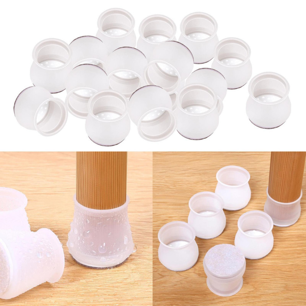 Kit C/ até 16 Protetor de Silicone para Pés de Cadeira e Mesa Pés Pezinho Redondo Hot Sale Móveis