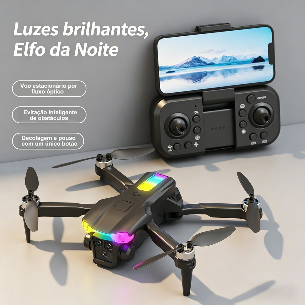 Drone Quadcopter Dual Camera FPV Wifi, Controle Remoto para Fotografia Aérea