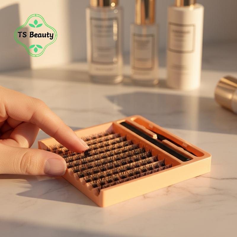 TS FASHION 120PCS Kit De Extensão De Cílios Fácil De Usar DIY Individual Cluster Leves E Macios Para Aplicação Doméstica