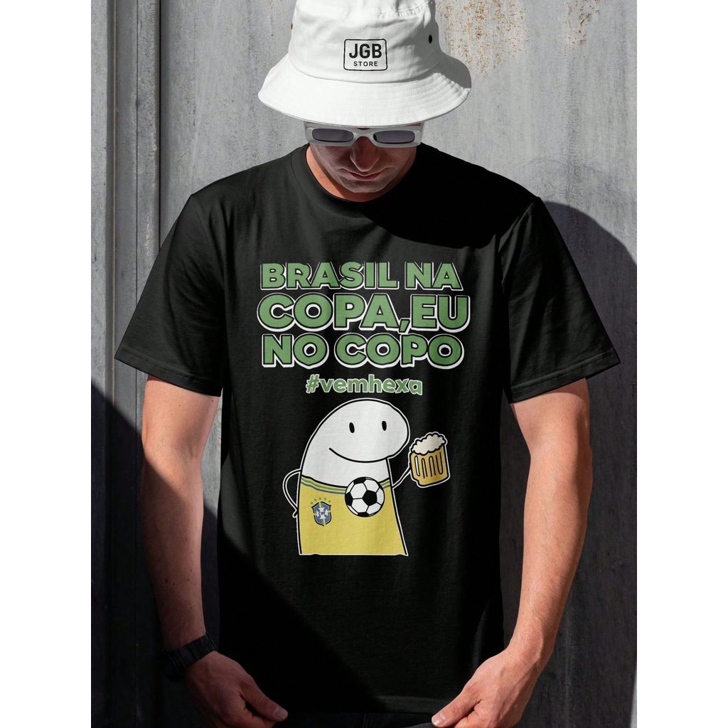 Camiseta Copa Do Mundo Brasil Hexa Futebol 100% Algodão Unissex Camisa Plus Size Dia Das Mães