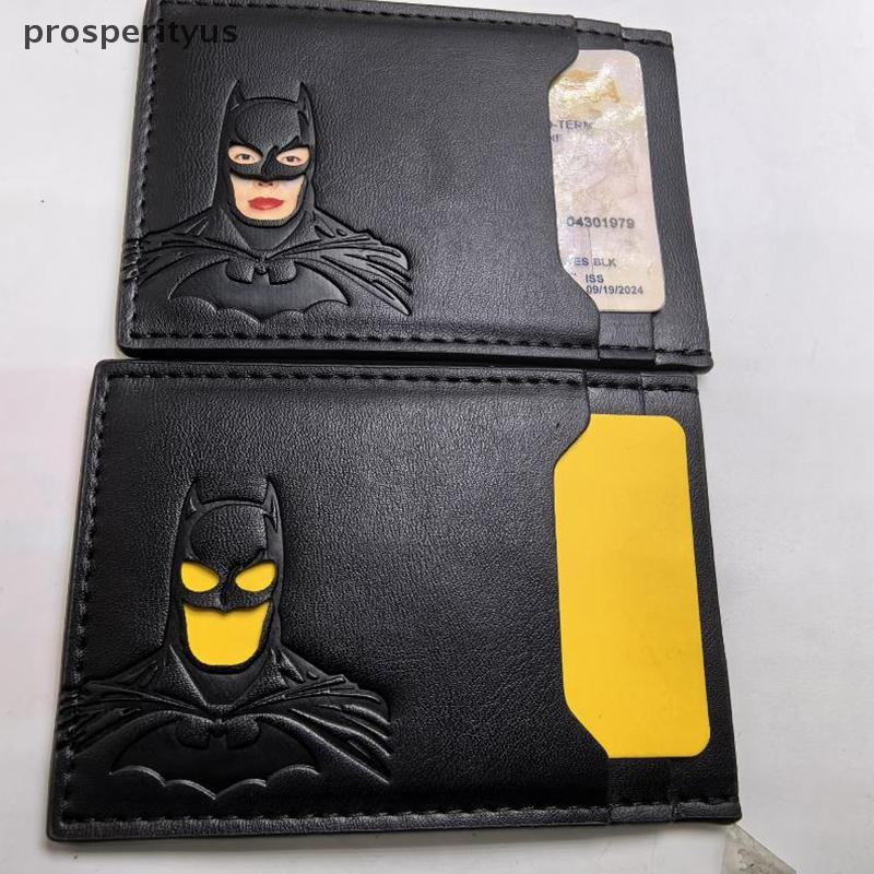 [prosperityus] Carteira De Couro Morcego Personalizada Com Máscara De Super-Herói Porta-Cartões Bat ID Heroic Wallet Gif