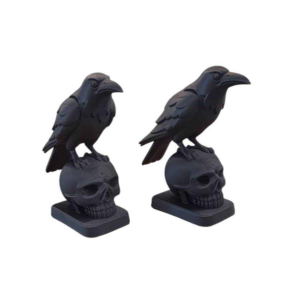 Kit 02 Estatuas Corvo Decoração Ocultismo em impressão 3D