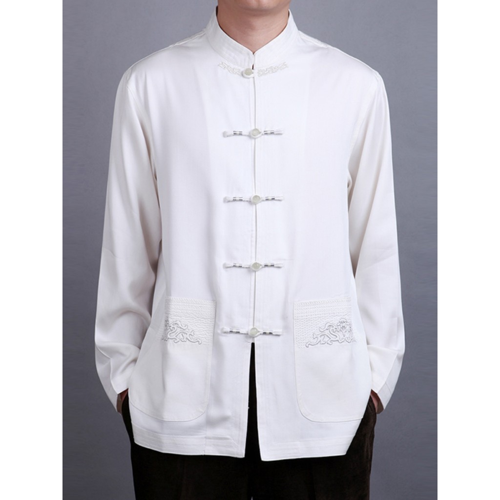 T tang terno camisa masculina roupas masculinas chinesas topo roupas étnicas estilo chinês tang terno de manga comprida