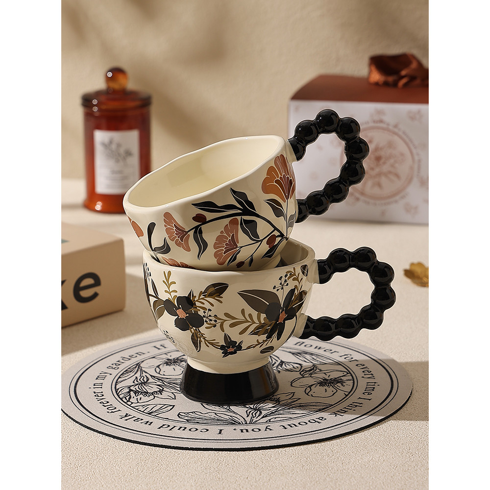 Caneca retrô francesa, taça de cerâmica, copo de café da manhã, lembrança, copo para beber de alto valor, xícara de café
